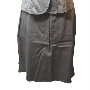 Rickis sz16 retro feel stretch gray skirt with pleat ruffle NWT